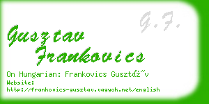 gusztav frankovics business card